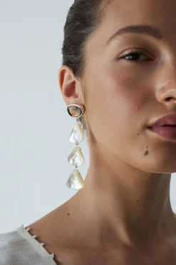Chan Luu Scale Earrings White MOP