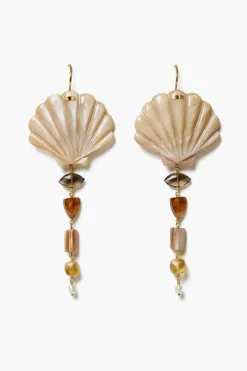 Chan Luu Scallop Drop Earrings Natural Mix