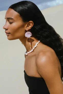 Chan Luu Scallop Drop Earrings Natural Mix