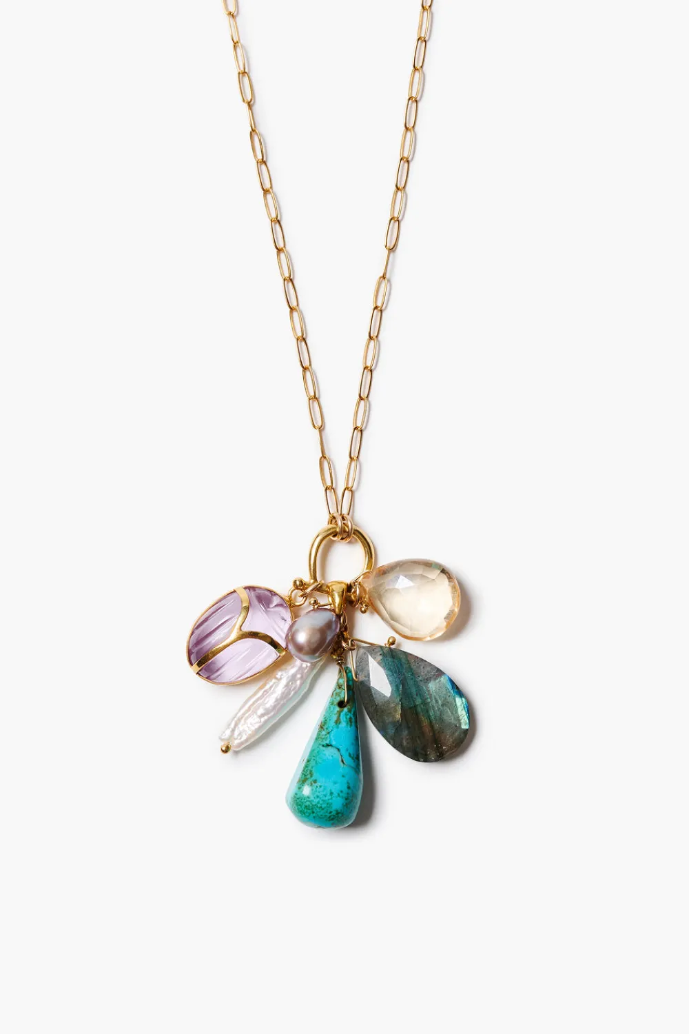Chan Luu Scarab Charm Necklace Multi