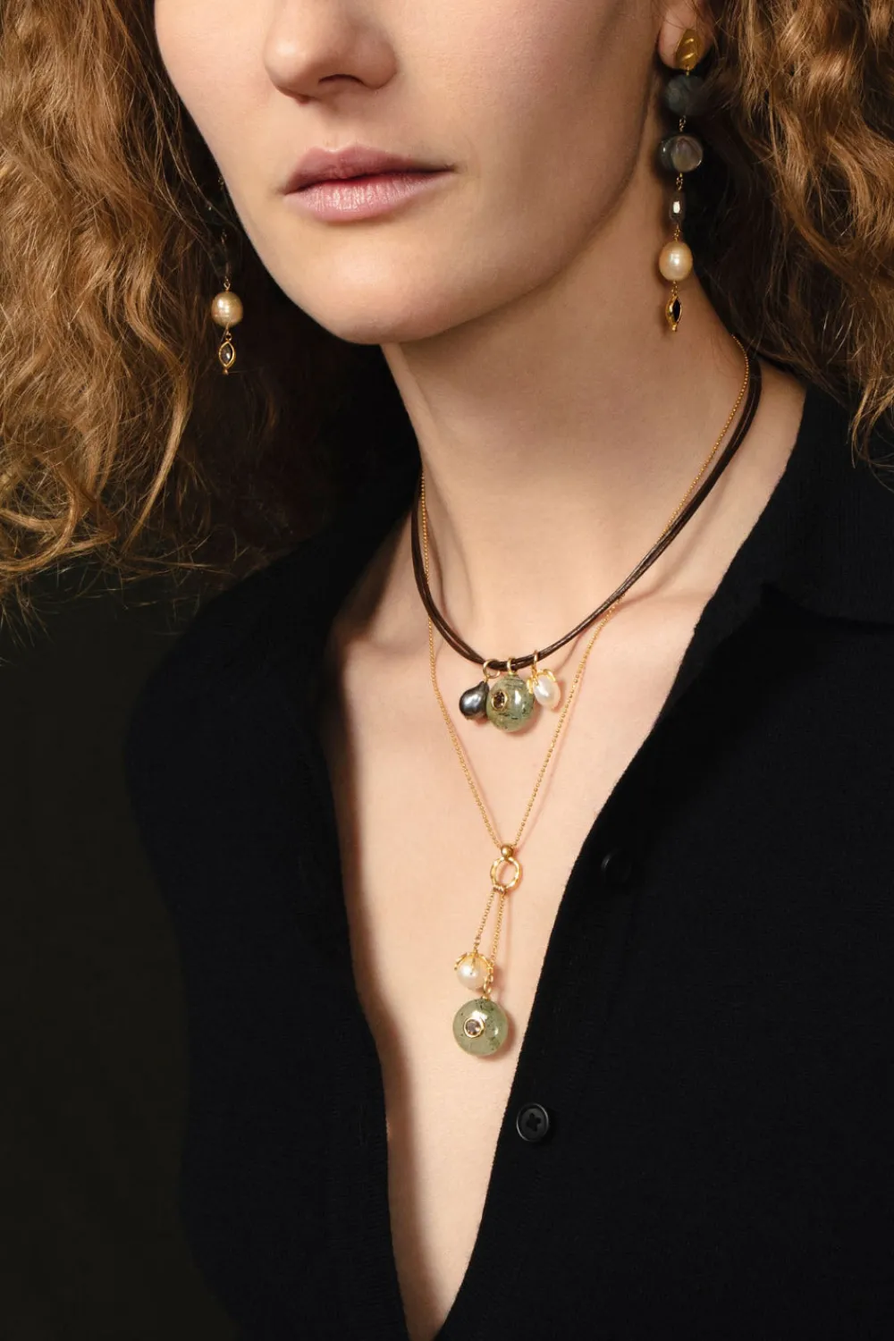 Chan Luu Seed Drop Necklace Prehnite