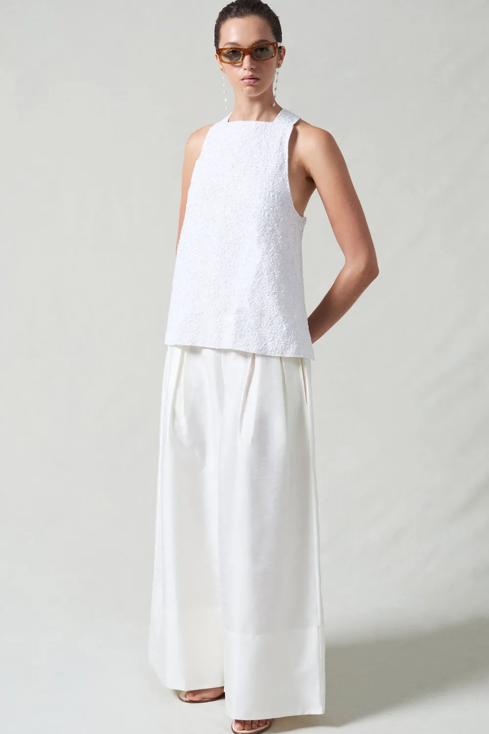 Chan Luu equin Apron Top White