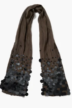 Chan Luu Sequin Cotton Silk Scarf Earth