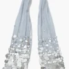 Chan Luu Sequin Cotton Silk Scarf Fog