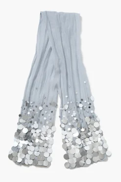 Chan Luu Sequin Cotton Silk Scarf Fog