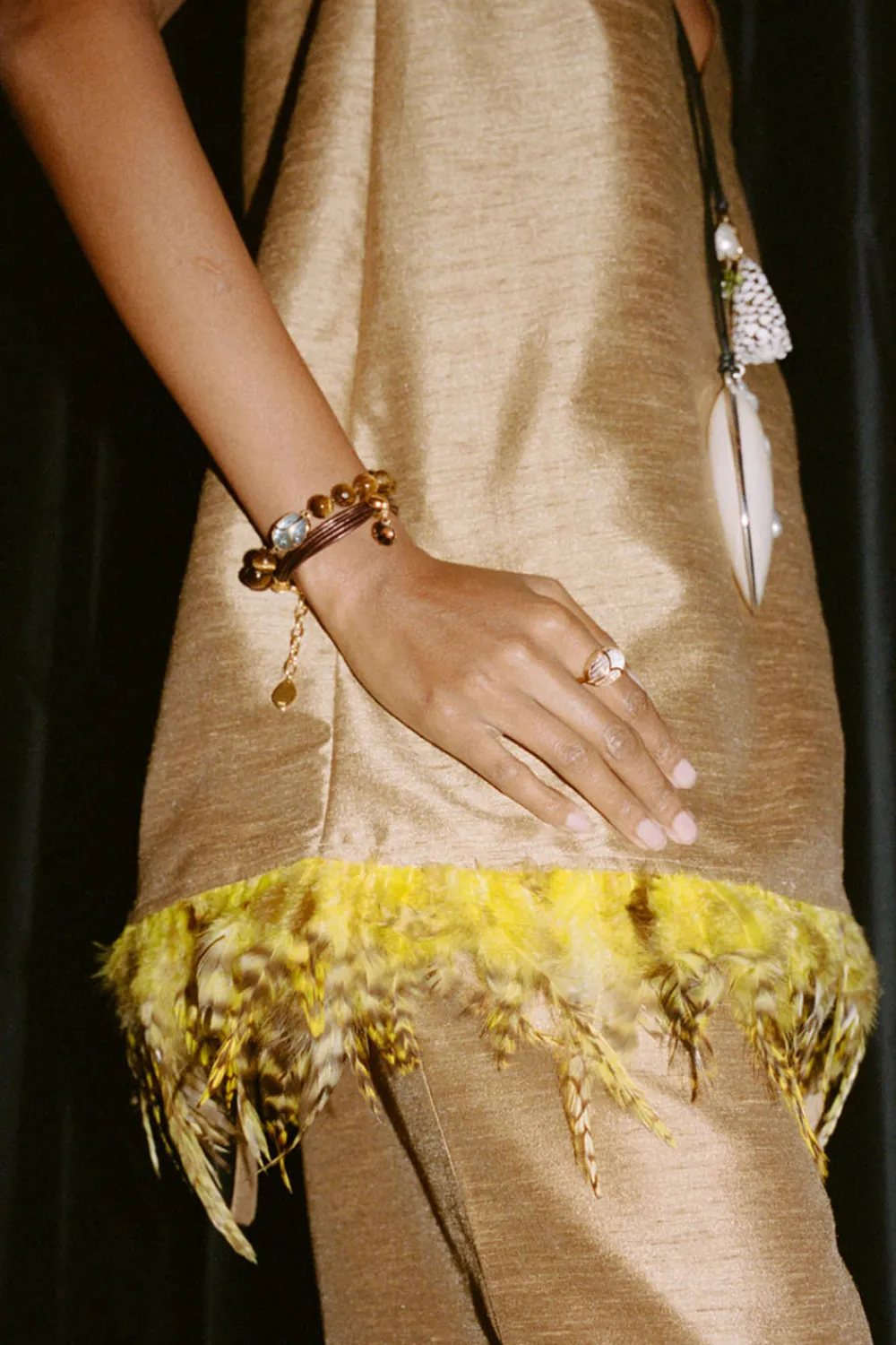 Chan Luu Serpentine Cord Bracelet Smoky Quartz