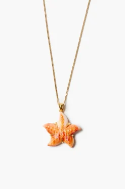 Chan Luu Starfish Pendant Necklace Orange