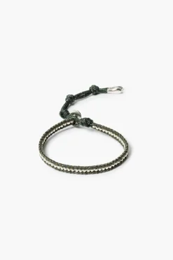 Chan Luu Sterling Silver Single Wrap Bracelet Dark Green