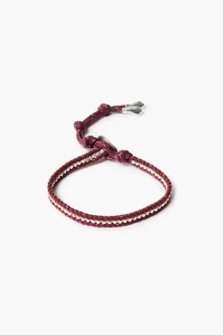 Chan Luu Sterling Silver Single Wrap Bracelet Maroon