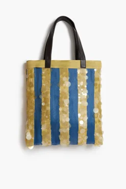 Chan Luu Striped Market Tote Bag Blue