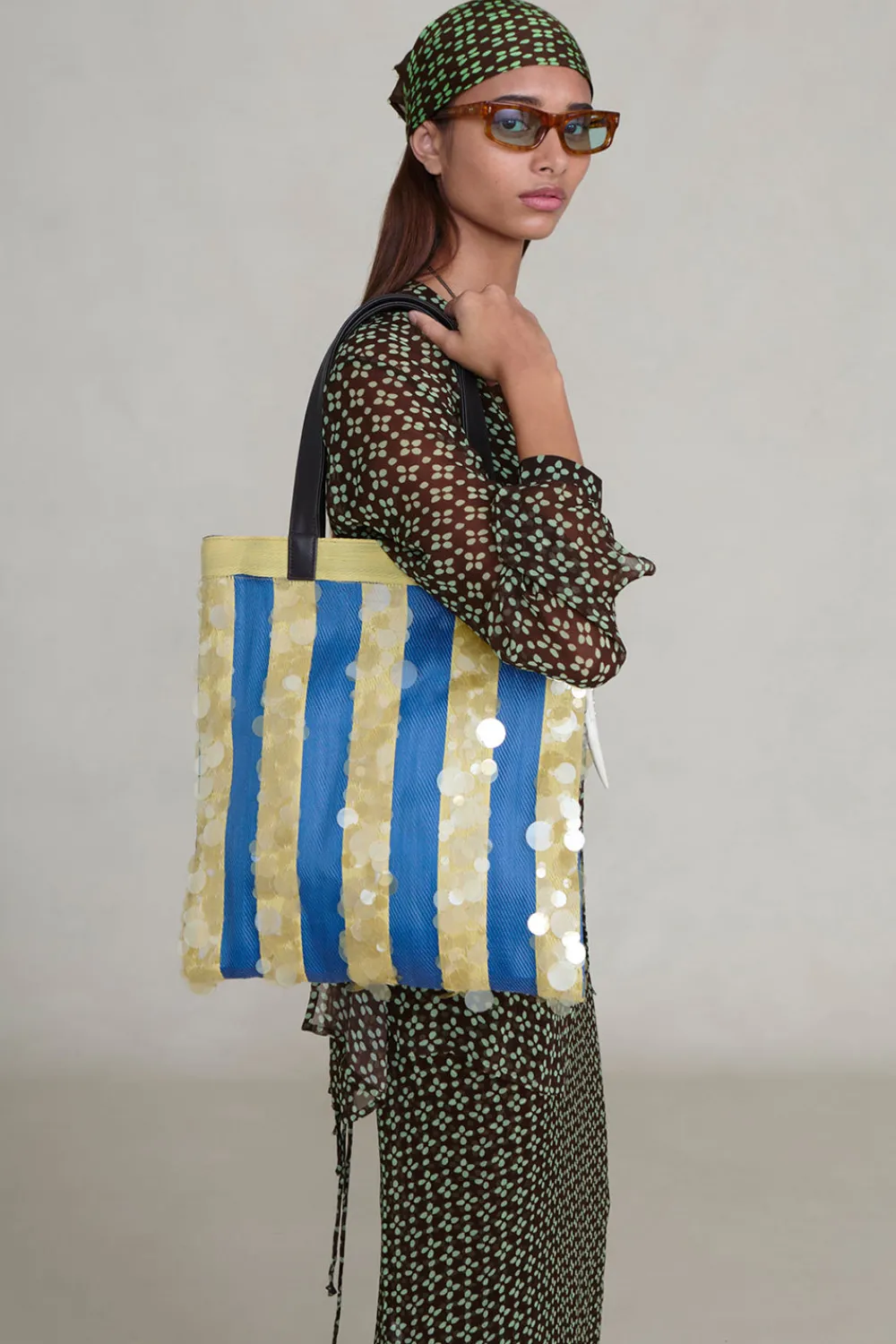 Chan Luu Striped Market Tote Bag Blue
