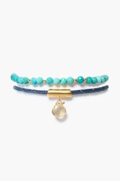 Chan Luu Surf Anklet Set Turquoise