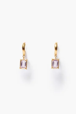 Chan Luu Tabby Hoop Earrings Amethyst