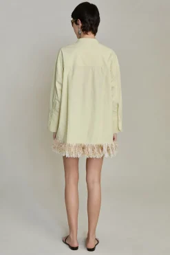 Chan Luu Tanged Yarn Fringe Tunic Tranucent Green