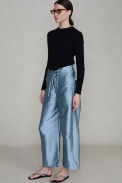 Chan Luu Techno Taffeta Barre Pant Bath Bue
