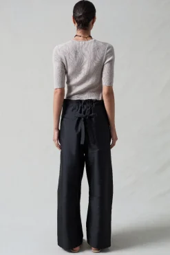 Chan Luu Techno Taffeta Barre Pant Back