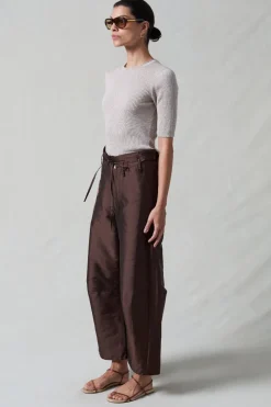 Chan Luu Techno Taffeta Barre Pant Chocoate