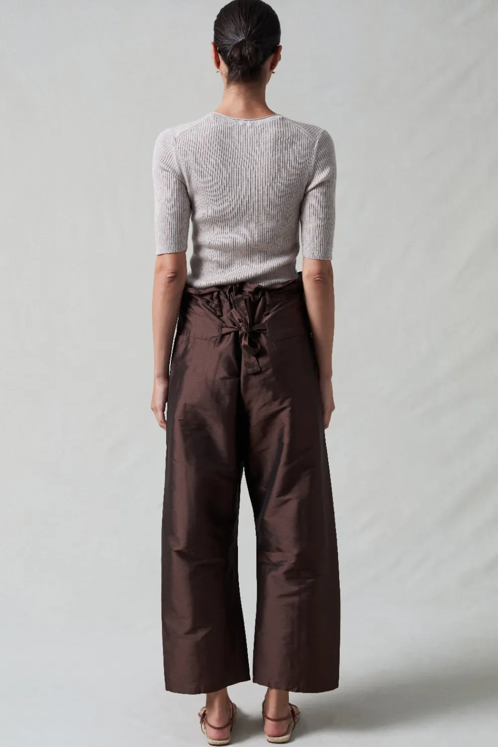 Chan Luu Techno Taffeta Barre Pant Chocoate