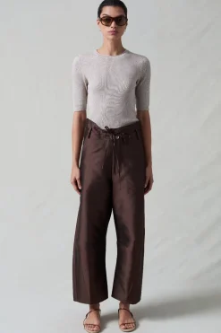 Chan Luu Techno Taffeta Barre Pant Chocoate