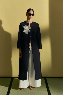 Chan Luu Techno Taffeta Coare Coat Back