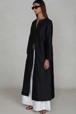 Chan Luu Techno Taffeta Coare Coat Back
