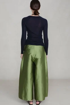 Chan Luu Techno Taffeta Utra Wide eg Trouer Tuip te