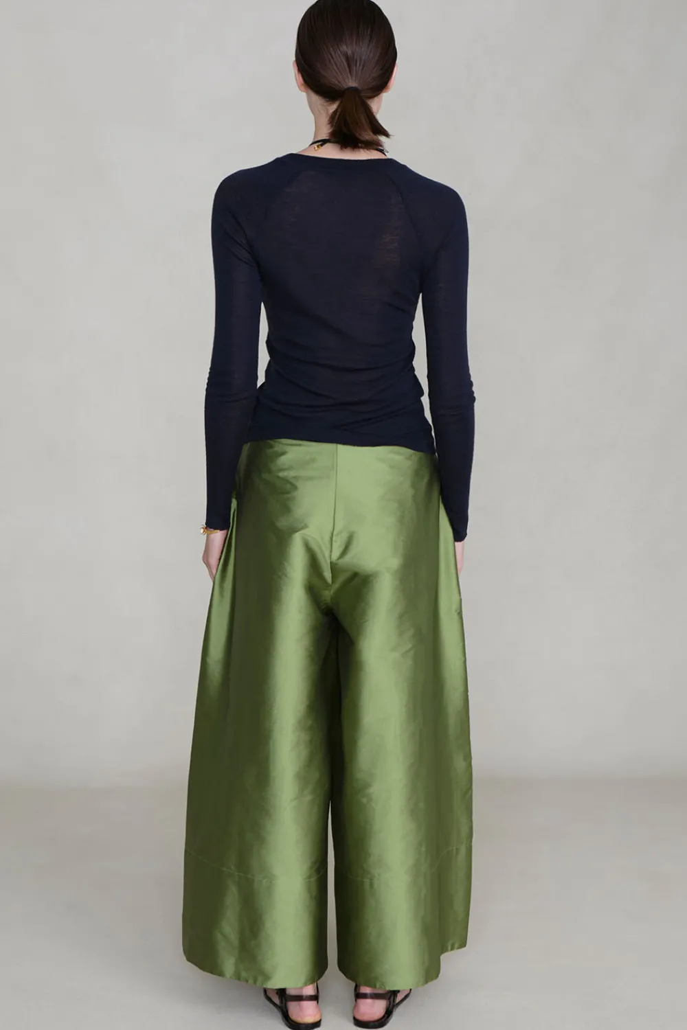 Chan Luu Techno Taffeta Utra Wide eg Trouer Tuip te