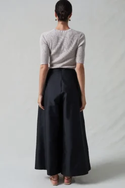 Chan Luu Techno Taffeta Utra Wide eg Trouer Back