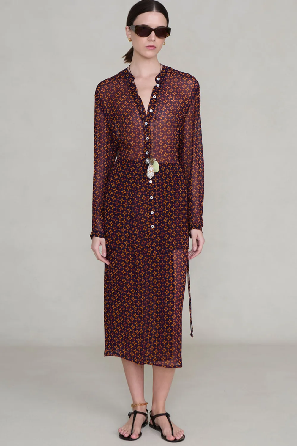Chan Luu Tethered Button Up hirt Pu