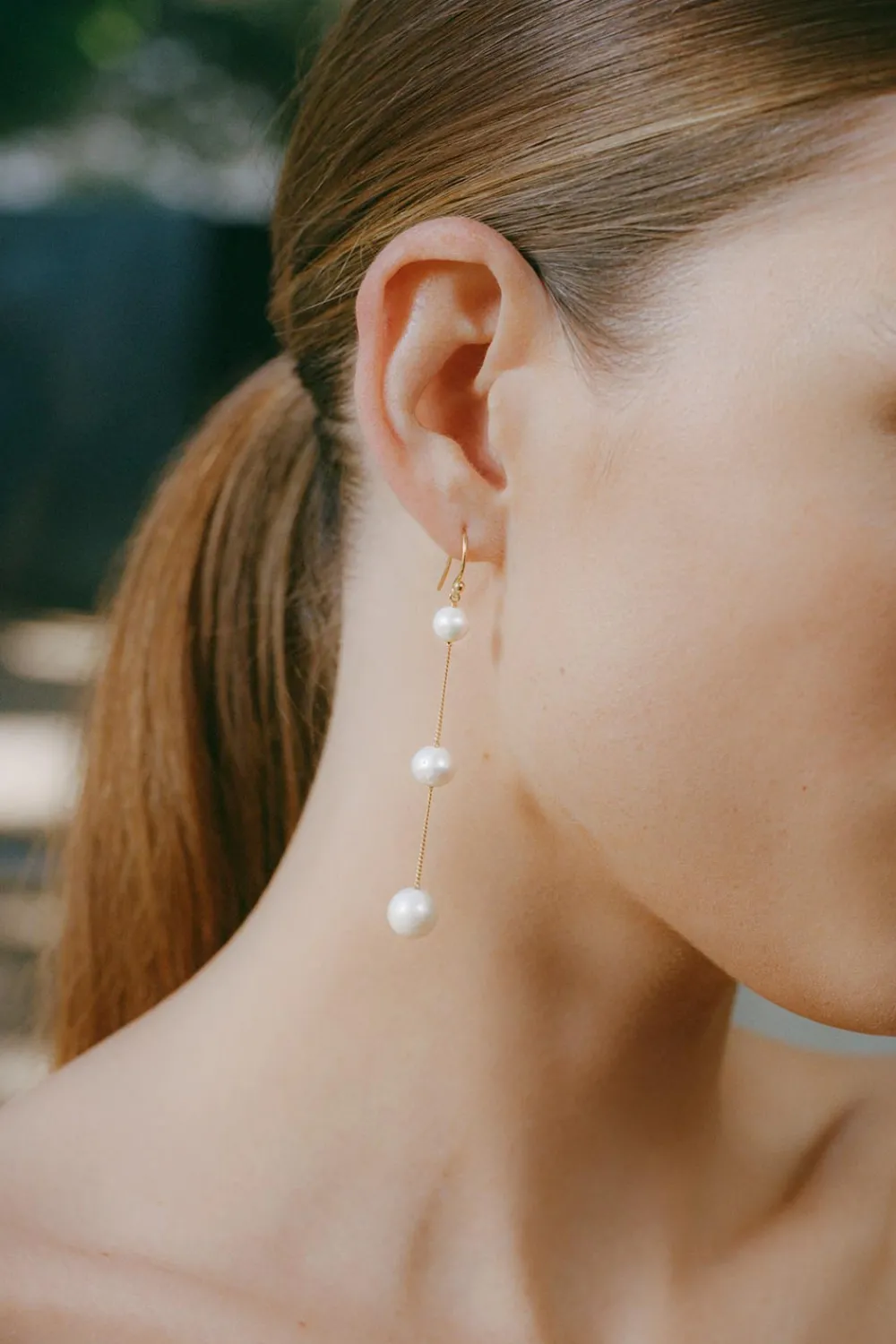 Chan Luu Tiered Floating Pearl Earrings