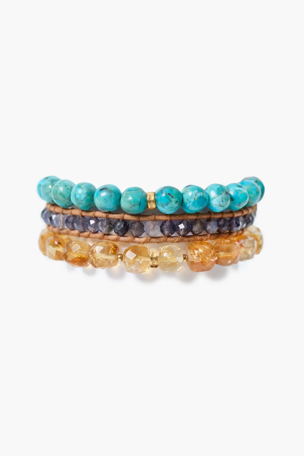 Chan Luu Trinity Bracelet Set Turquoise