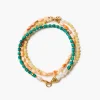 Chan Luu Trio Friendship Bracelet Set Malachite