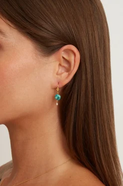 Chan Luu Turquoise and Pearl Drop Earrings