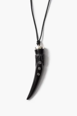 Chan Luu Tusk Charm Necklace Black