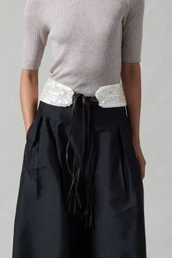 Chan Luu Ultra Wide Waist Belt Shell Button