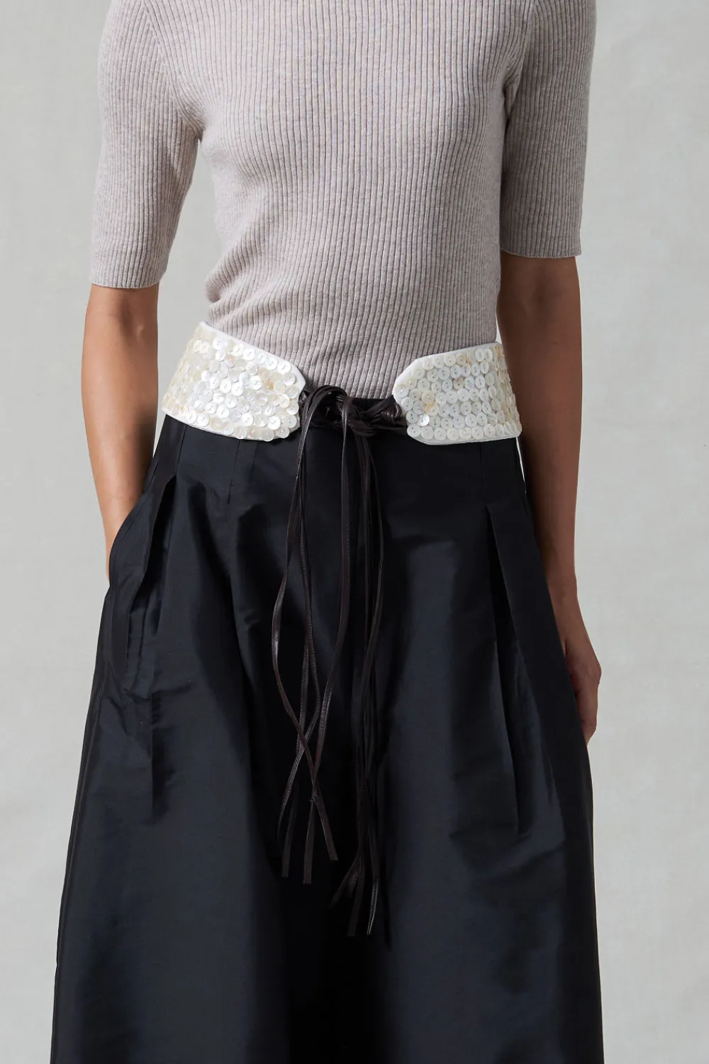 Chan Luu Ultra Wide Waist Belt Shell Button