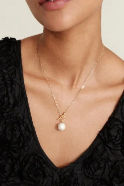 Chan Luu White Freshwater Pearl Toggle Necklace