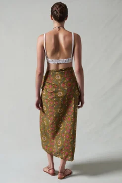 Chan Luu Widfower Printed arong Oive Green