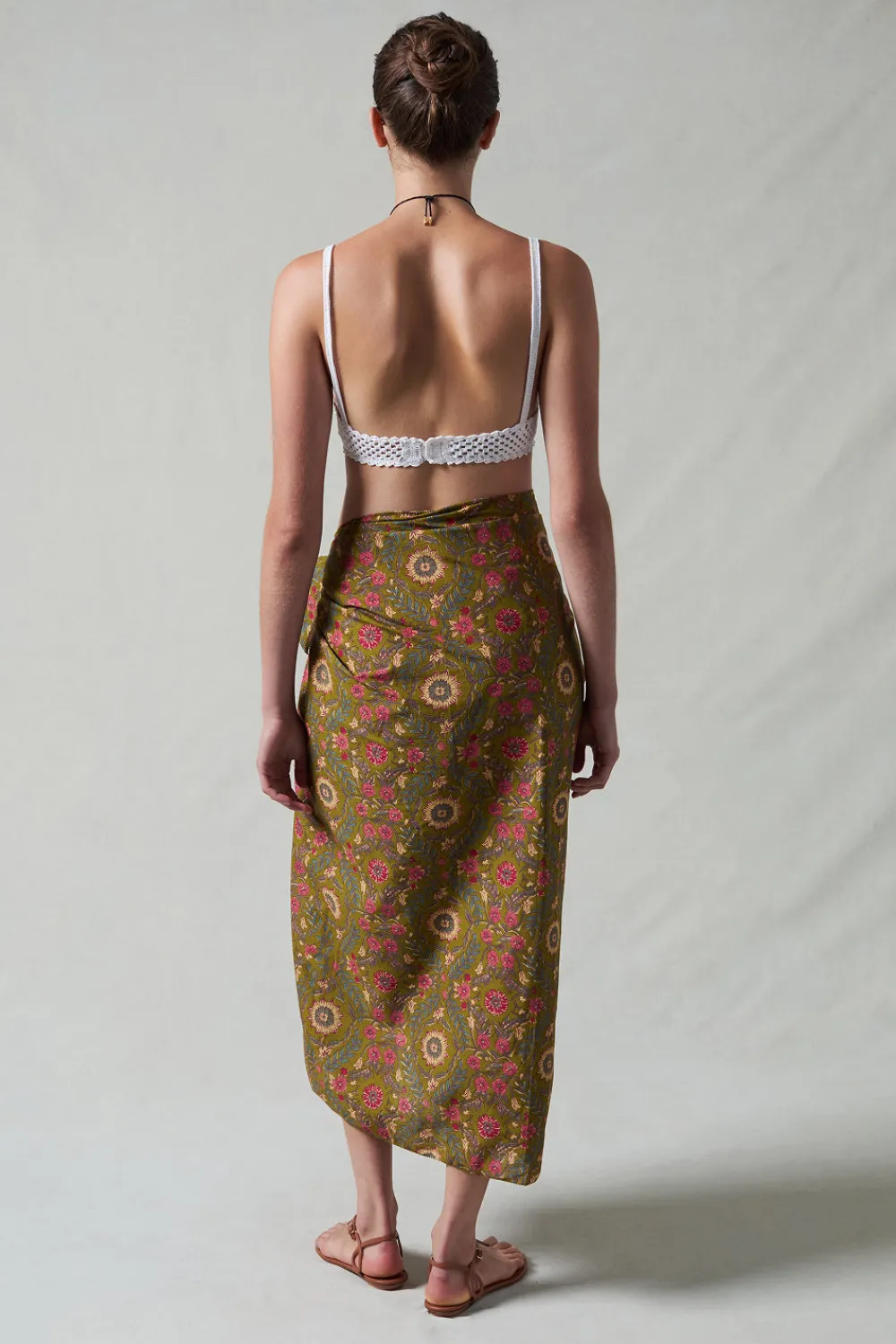 Chan Luu Widfower Printed arong Oive Green