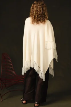 Chan Luu Woo Cahere Knit Cape Apen White