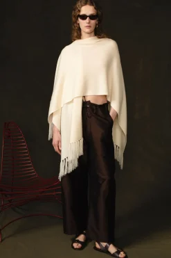 Chan Luu Woo Cahere Knit Cape Apen White