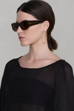 Chan Luu XL Crescent Hoop Earrings Gold