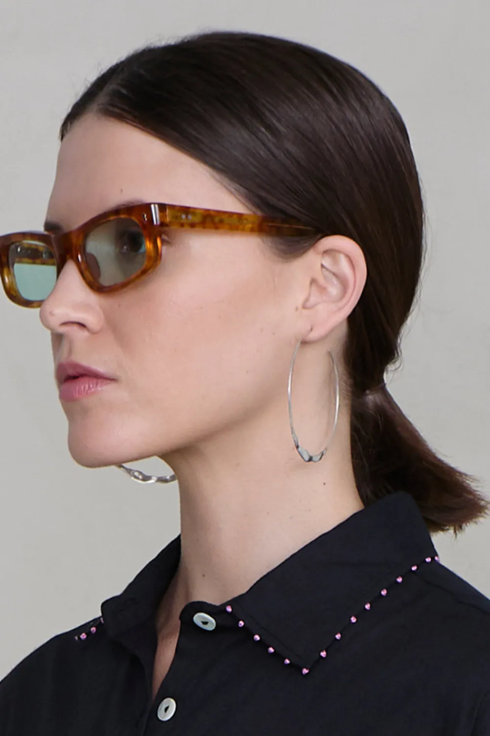 Chan Luu XL Crescent Hoop Earrings Silver