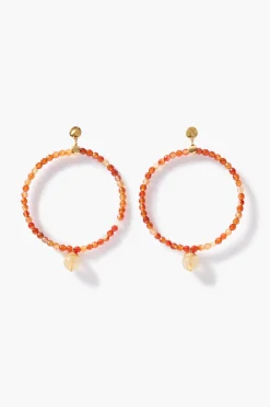 Chan Luu XL Tide Hoop Earrings Carnelian